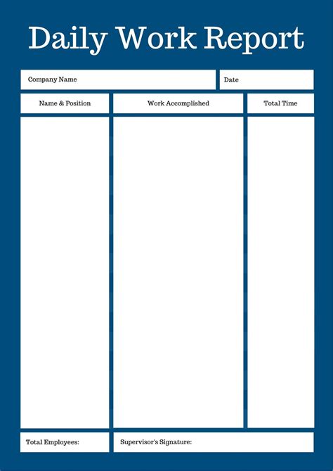 Daily report design example