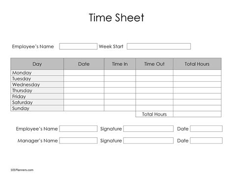 Daily Timesheet Template Excel Example 2