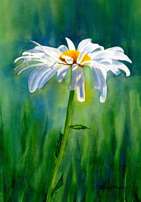 A painting of daisy flowers