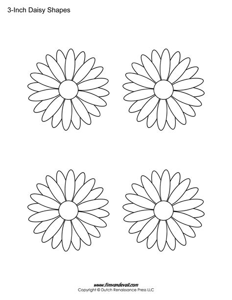 Daisy template examples for quilting and paper crafting