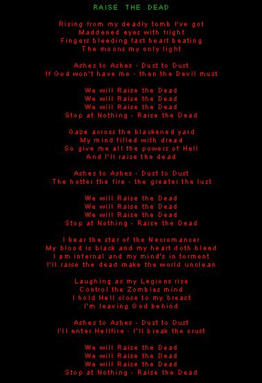 Dark Metal Lyrics