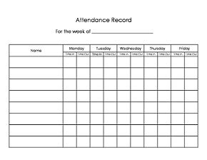 Daycare Attendance Records