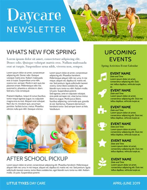 Daycare Newsletter Template