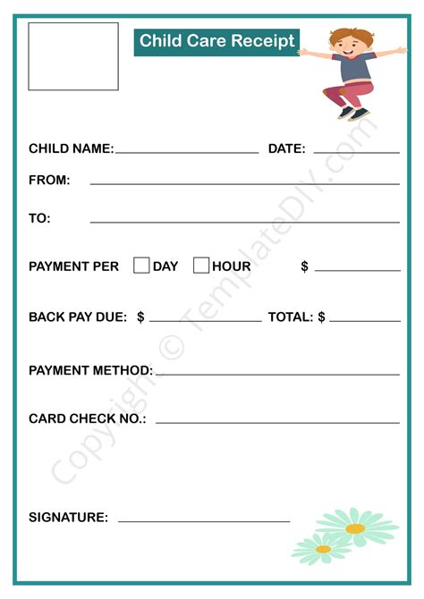 Daycare Receipt Template