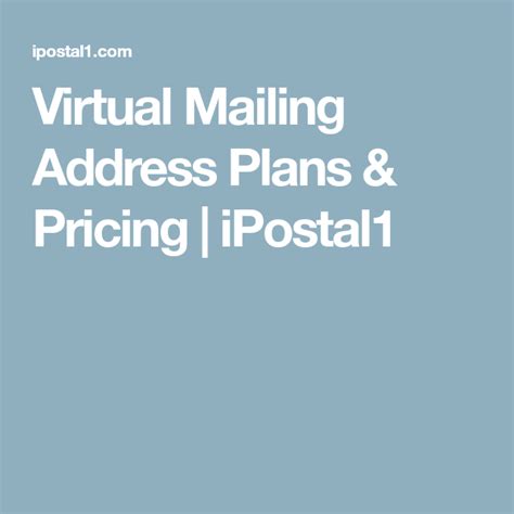 DC Mailing Address Pricing Plans