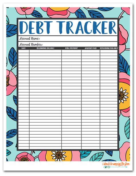 Debt Free Printable Templates