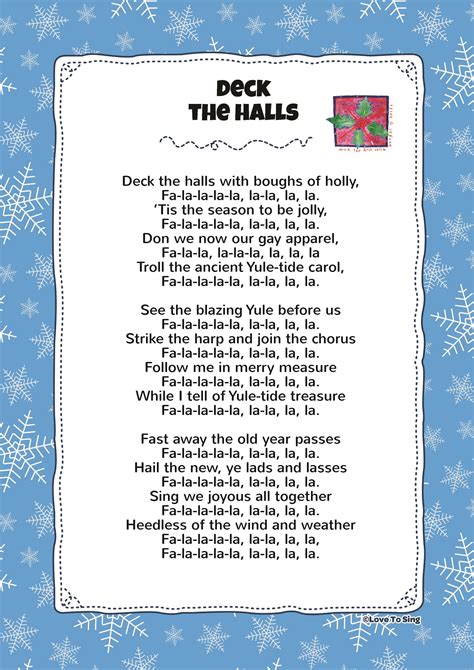 Deck the Halls Printable