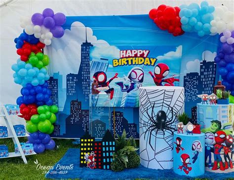 Decorating Party Area with Spidey