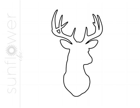 Deer Head Outline Template