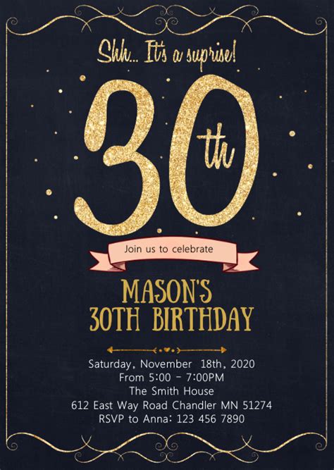 Design Elements of 30th Birthday Party Invitation Templates