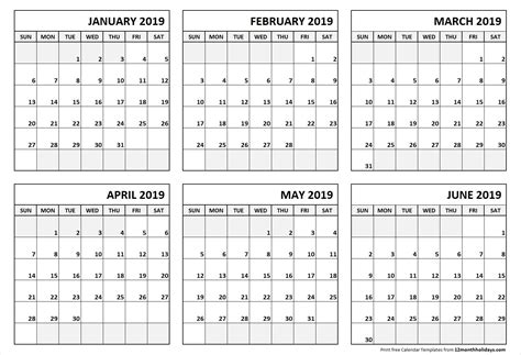 designing 6-month printable calendar template