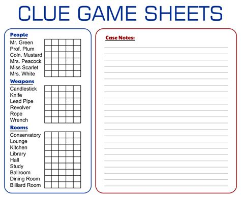 Designing your own clue sheets