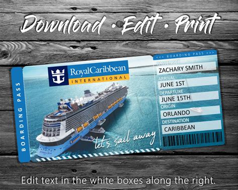 Designing cruise ticket templates