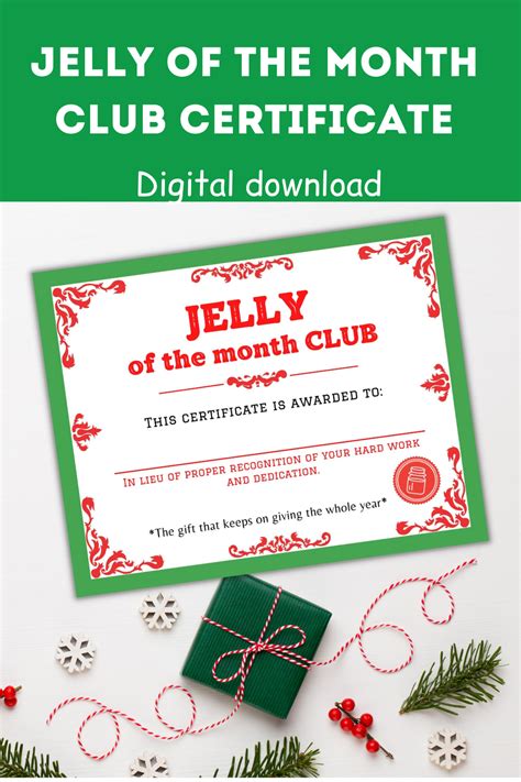 Designing Jelly of the Month Club Certificate