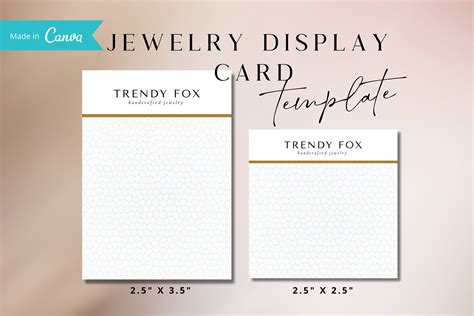 Designing jewelry display card template