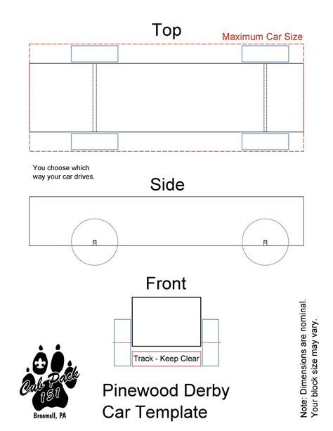 Designing Pinewood Derby Template