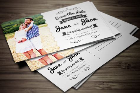 Designing postcard wedding invitations template