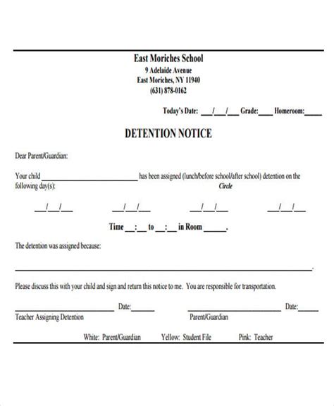 Description of Detention Template 1