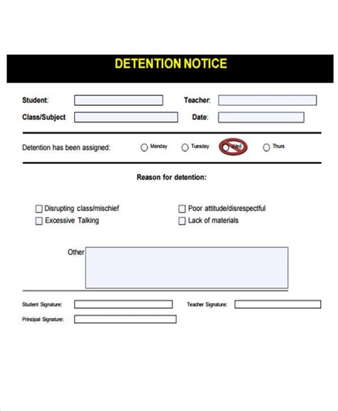 Description of Detention Template 10