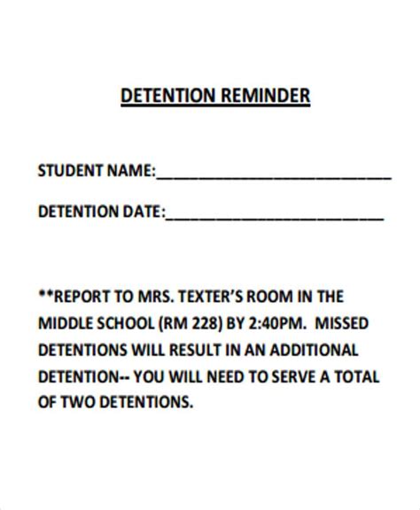 Description of Detention Template 3