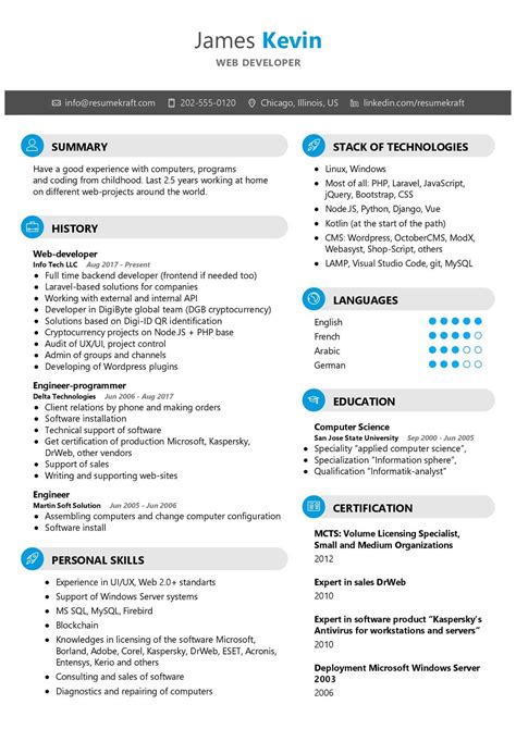 Developer Resume Format