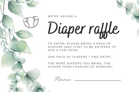 Diaper Raffle Rules