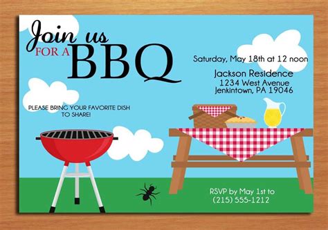 Digital BBQ party invitation templates