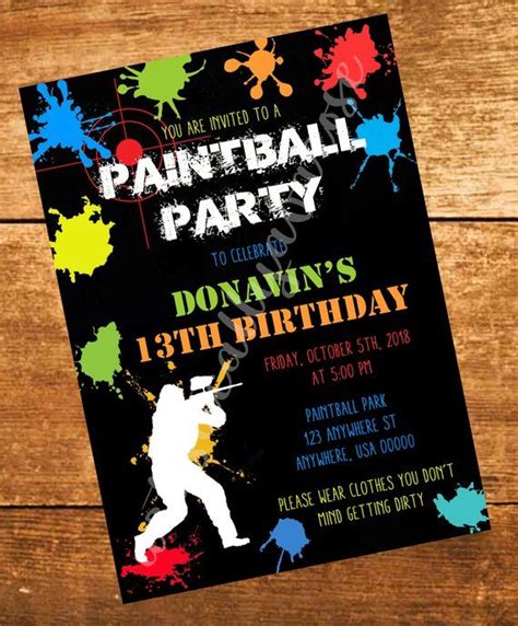 Digital paintball invitation