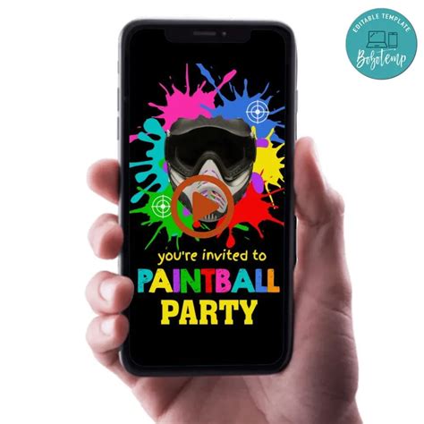 Digital paintball invitations