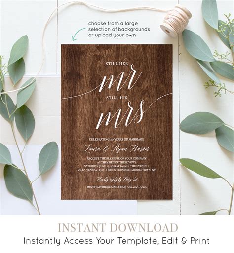 Digital Wedding Renewal Invitation Templates