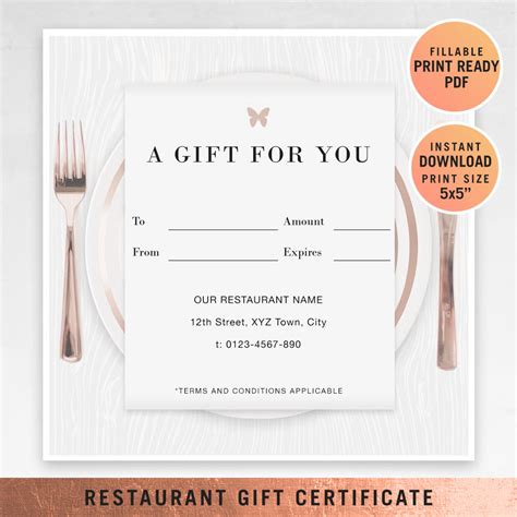 Dinner Certificates Template Free