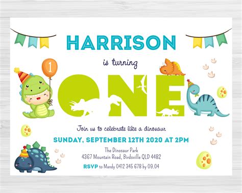 Dino Invitation Cards