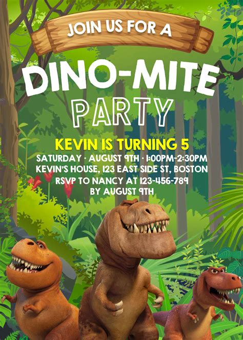 Dinosaur Birthday Invitations