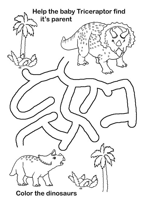 Dinosaur mazes for problem-solving