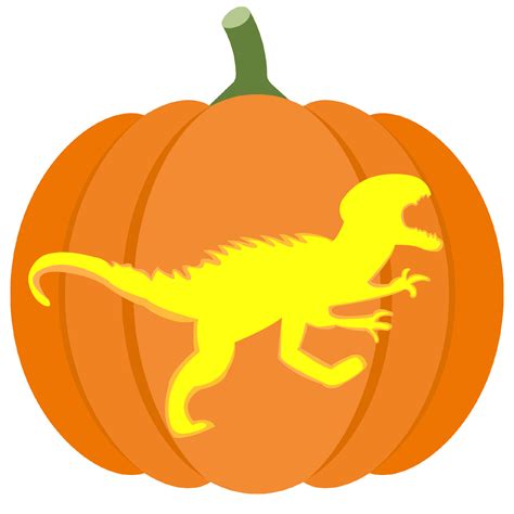 Dinosaur pumpkin stencil design