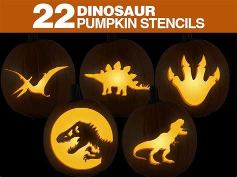 Dinosaur pumpkin stencil patterns