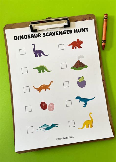 Dinosaur scavenger hunt ideas for kids