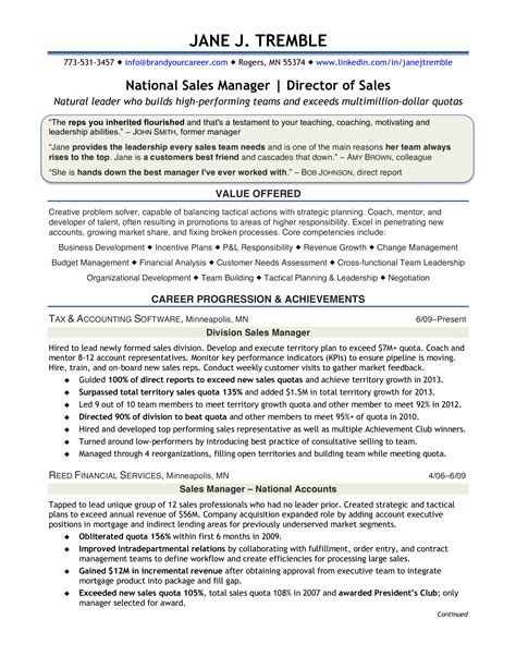 Director of Sales Resume Template