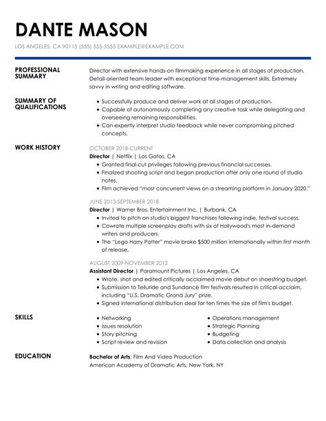 Director Resume Tips