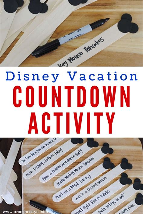 Disney countdown activities