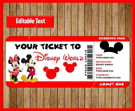 Uses of Custom Disney Tickets