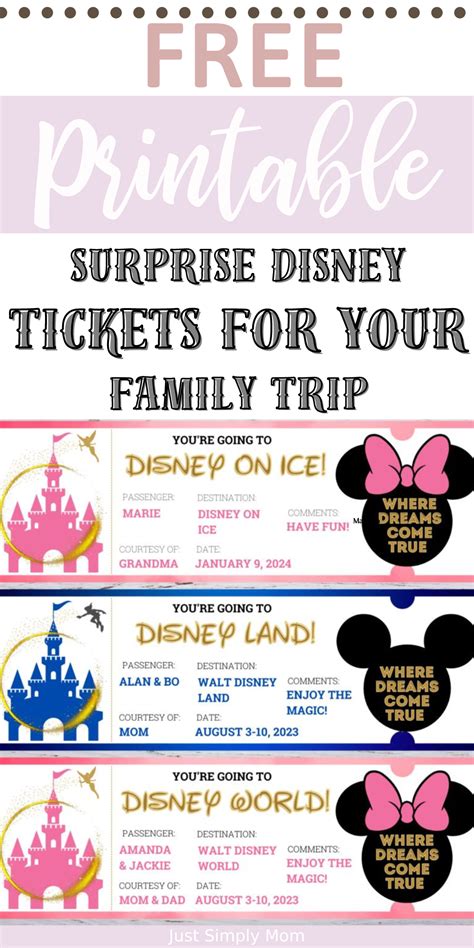 Disneyland Surprise Trip Printable