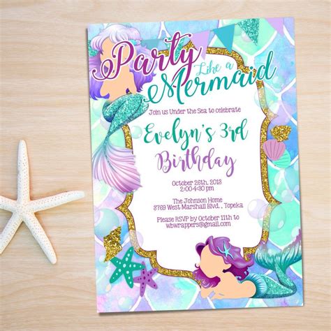 Distributing Mermaid Birthday Invitations