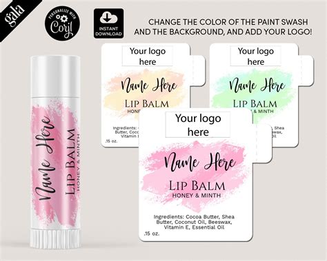 DIY Lip Balm Label Templates