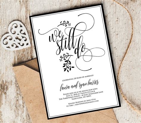 DIY Wedding Renewal Invitation Templates