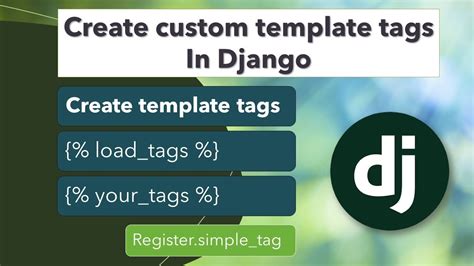 Example of custom template tags in Django