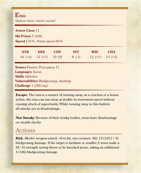 DND stat blocks