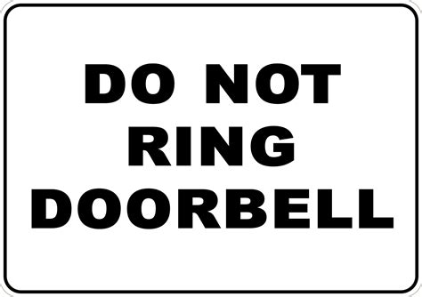 Do Not Ring Doorbell Sign Template