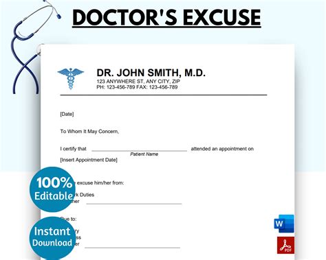 Benefits of Using Doctor Excuse Templates