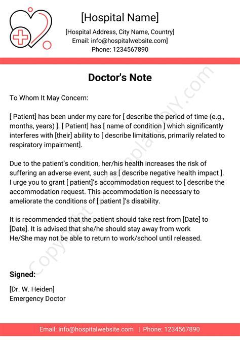 Components of a Doctor's Work Note